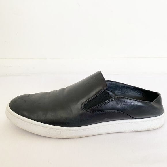 VINCE Verrell Slip-On Leather Sneaker in Black Size 8 - Picture 5 of 10